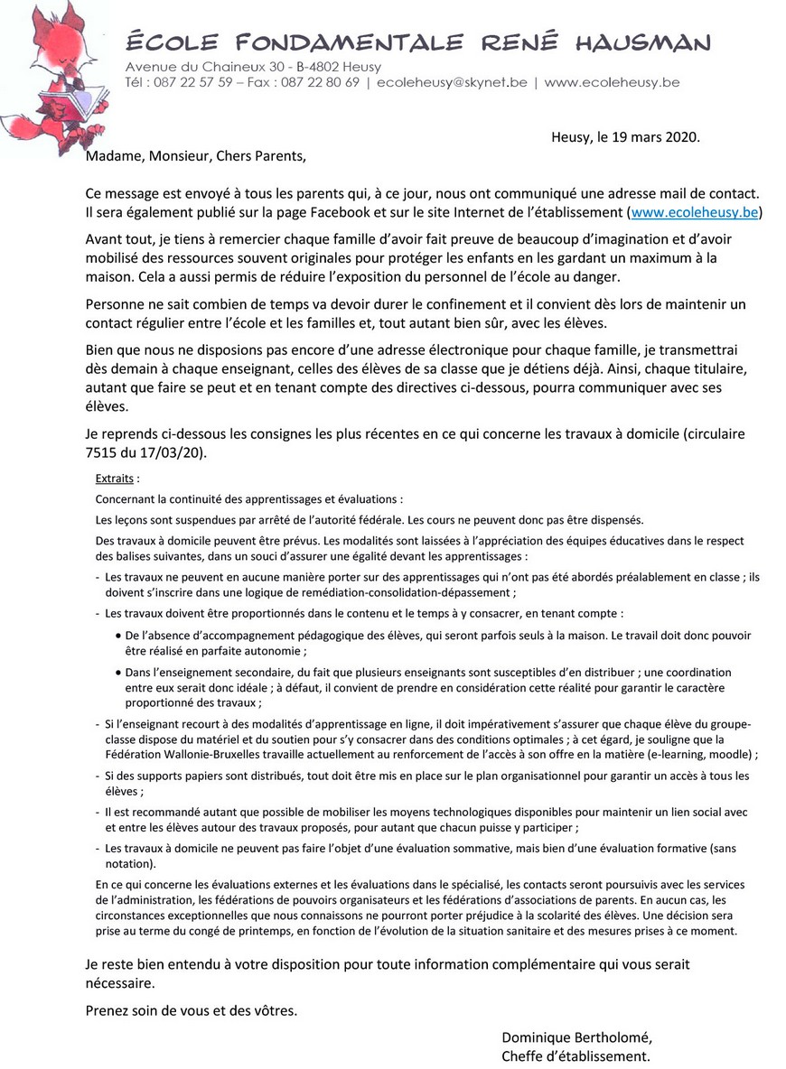 lettre aux parents début d année lettre aux parents début d année